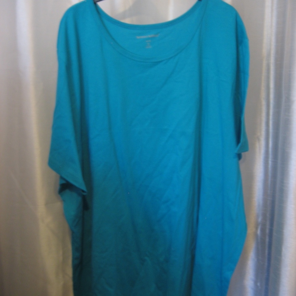 Woman Within Turquoise Women's Short Sleeve T Shirt Cotton Sz 4X/34-36 NWNT